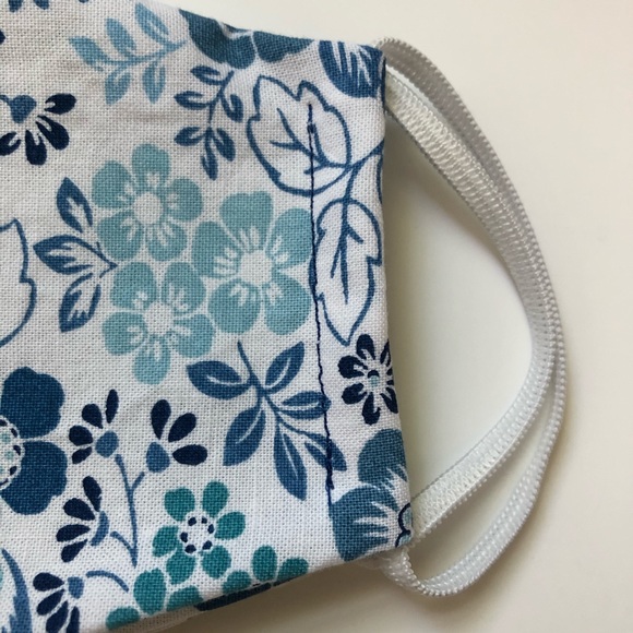 25% OFF 2/More Blue Floral Face Mask OSFM Cotton - Picture 2 of 8
